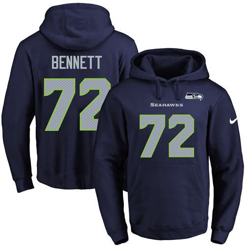 NFL Seattle Seahawks #72 Bennett Blue Hoodie