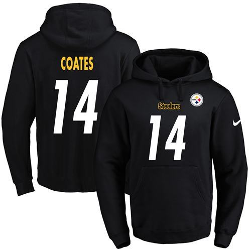 NFL Pittsburgh Steelers #14 Coates Black Hoodie