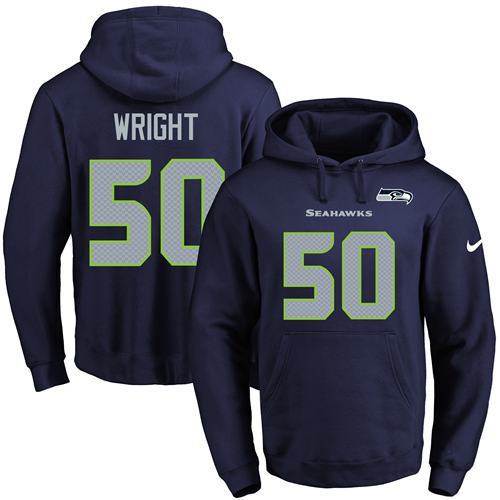 NFL Seattle Seahawks #50 Wright Blue Hoodie