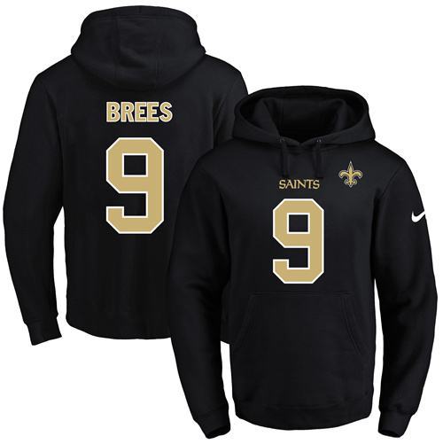 NFL New Orleans Saints #9 Brees Black Hoodie