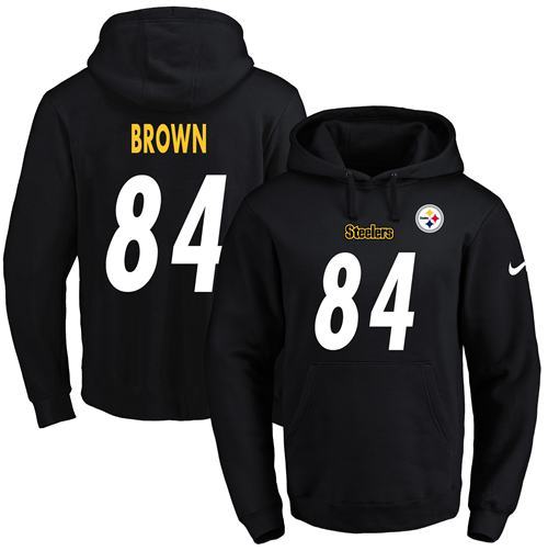 NFL Pittsburgh Steelers #84 Brown Black Hoodie