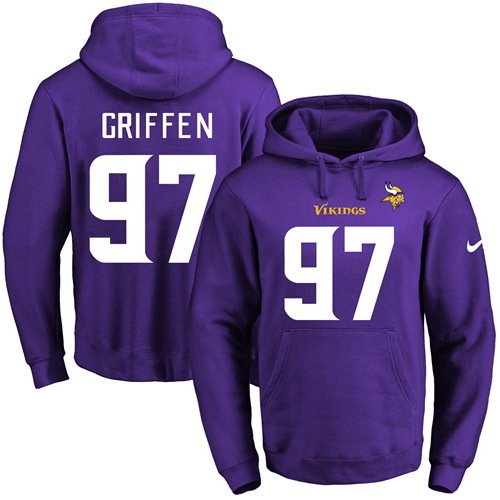 NFL Minnessota Vikings #97 Griffen Purple Hoodie
