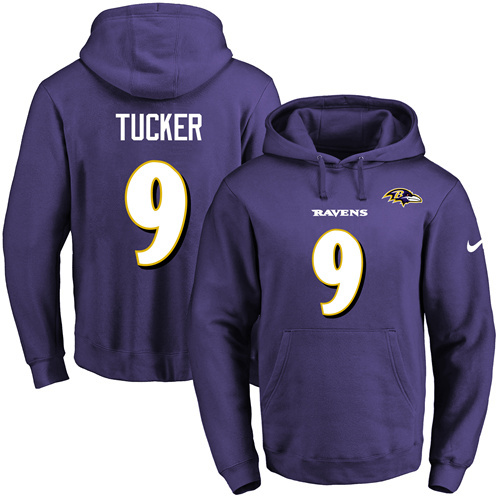 NFL Baltimore Ravens #9 Tucker Purple Hoodie