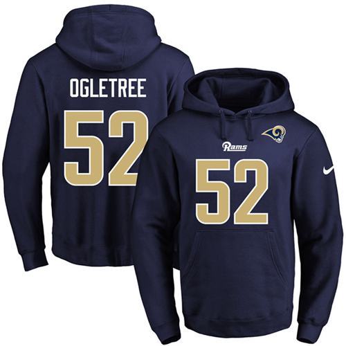 NFL Los Angeles Rams #52 Ogletree Blue Hoodie
