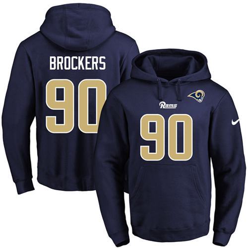 NFL Los Angeles Rams #90 Brockers Blue Hoodie