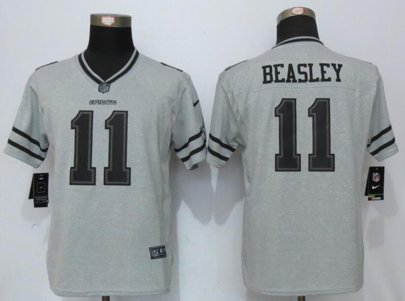 Women Nike Dallas Cowboys 11 Beasley Gridiron Gray II Elite Jersey