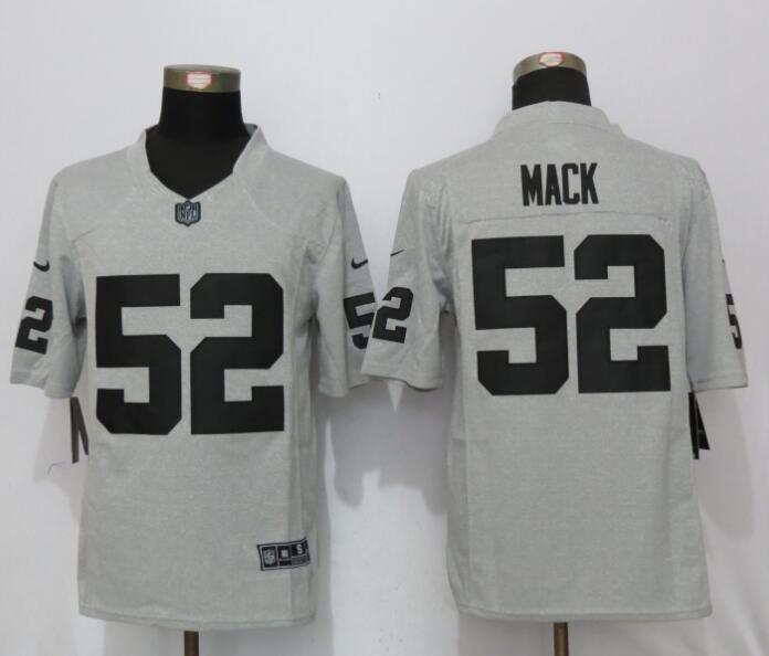 New Nike Oakland Raiders 52 Mack Gridiron Gray II Limited Jersey