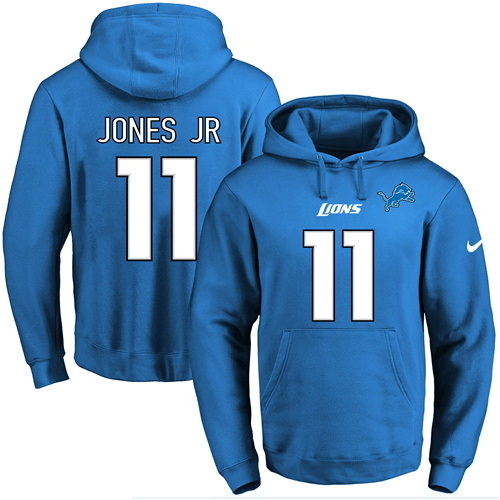 NFL Detroit Lions #11 Jones JR Blue Hoodie