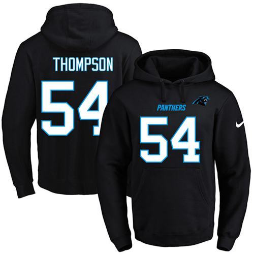 NFL Carolina Panthers #54 Thompson Black Hoodie
