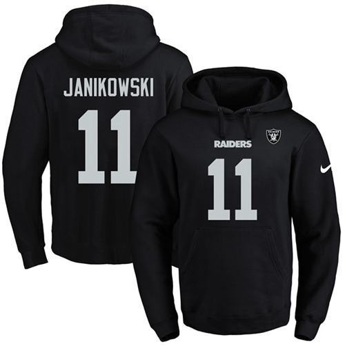 NFL Oakland Raiders #11 Janikowski Black Hoodie