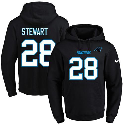 NFL Carolina Panthers #28 Stewart Black Hoodie