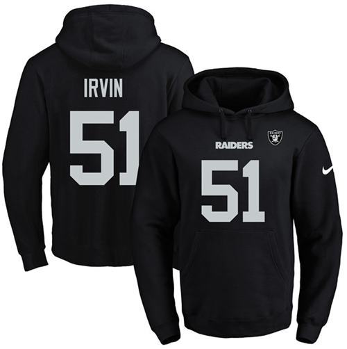 NFL Oakland Raiders #51 Irvin Black Hoodie