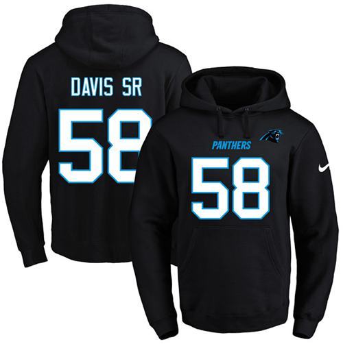 NFL Carolina Panthers #58 Davis SR Black Hoodie