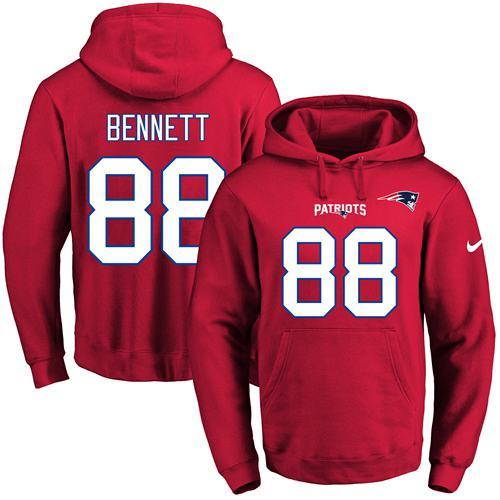 NFL New England Patriots #88 Bennett Red Hoodie