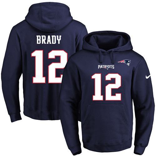 NFL New England Patriots #12 Brady Blue Hoodie