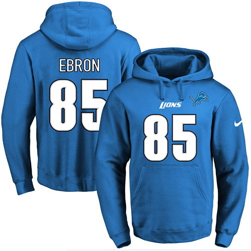 NFL Detroit Lions #85 Ebron Blue Hoodie