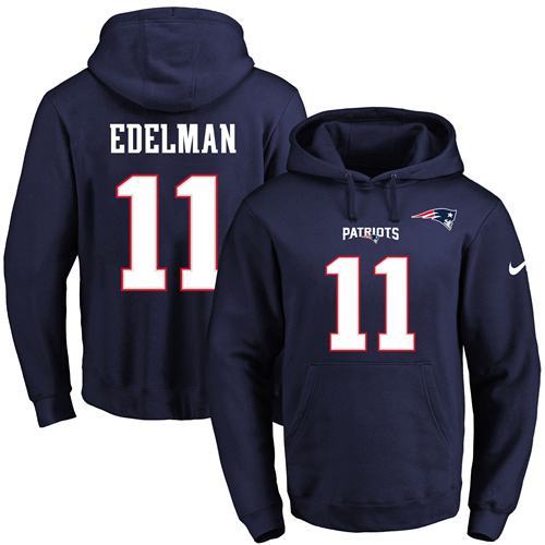 NFL New England Patriots #11 Edelman Blue Hoodie