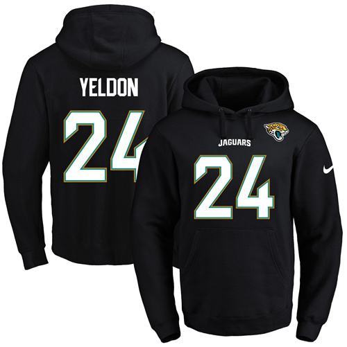 NFL Jacksonville Jaguars #24 Yeldon Black Hoodie