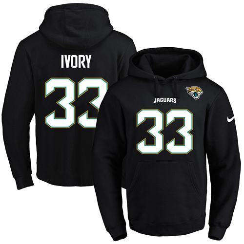 NFL Jacksonville Jaguars #33 Ivory Black Hoodie