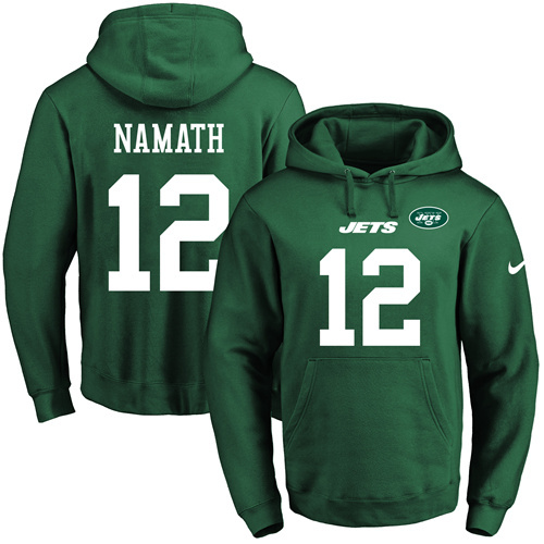NFL New York Jets #12 Namath Green Hoodie