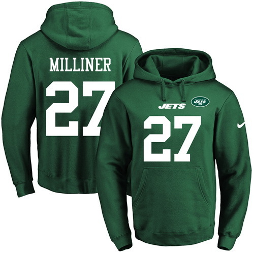 NFL New York Jets #27 Milliner Green Hoodie