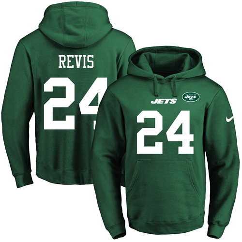 NFL New York Jets #24 Revis Green Hoodie