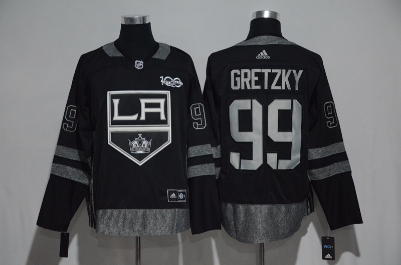 NHL Los Angeles Kings #99 Gretzky Black 100th Anniversary Jersey