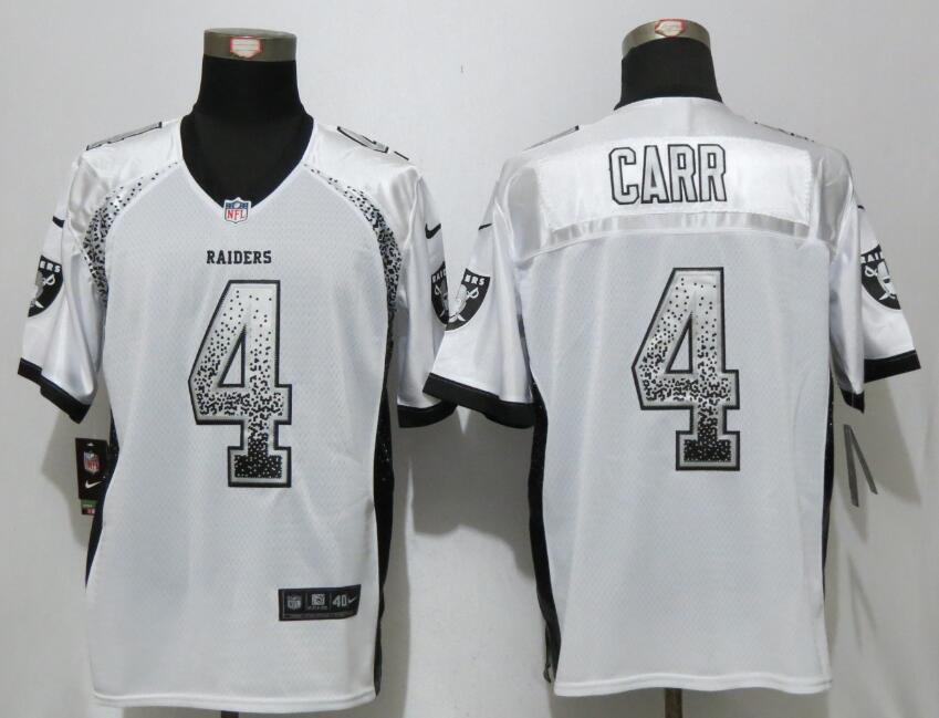 NEW Nike Oakland Raiders 4 Carr Drift Fashion White Elite Jerseys  