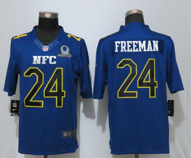 New Nike Atlanta Falcons 24 Freeman Nike Navy 017 Pro Bowl Limited Jersey
