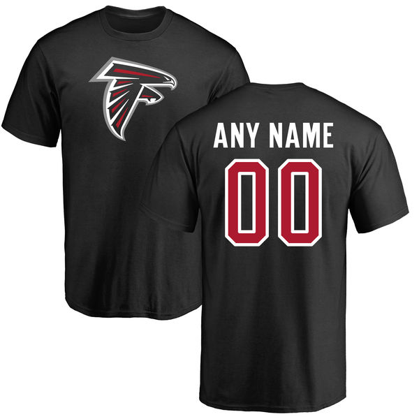 NFL Atlanta Falcons Black Custom Name T-Shirt