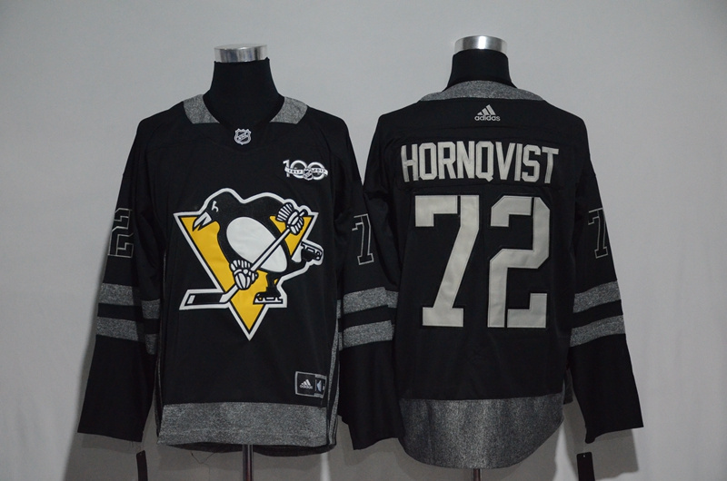 NHL Pittsburgh Penguins #72 Hornqvist Black 100th Anniversary Jersey