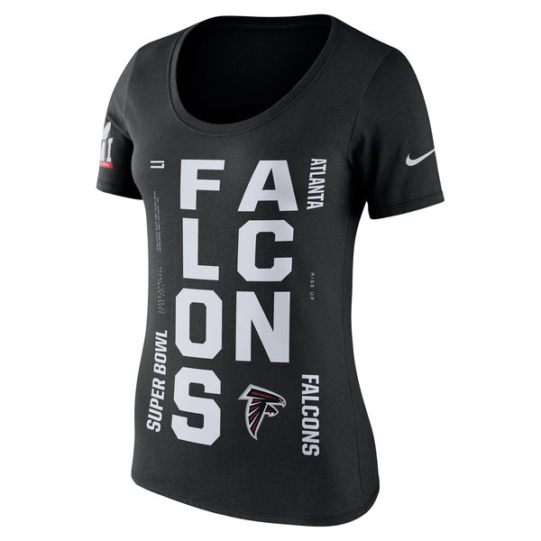NFL Atlanta Falcons Black Womens Superbowl T-Shirt