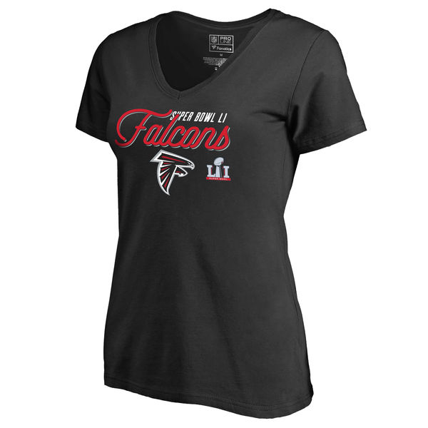 NFC Altanta Falcons Black Superbowl Short Sleeve Women T-Shirt