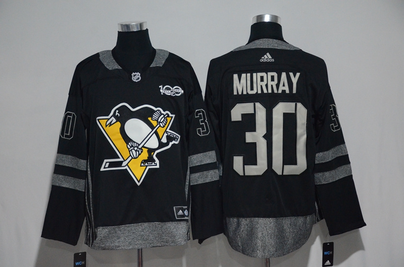 NHL Pittsburgh Penguins #30 Murray Black 100th Anniversary Jersey