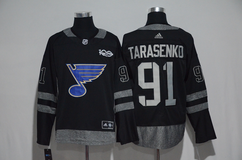NHL St.Louis Blues #91 Tarasenko Black 100th Anniversary Jersey