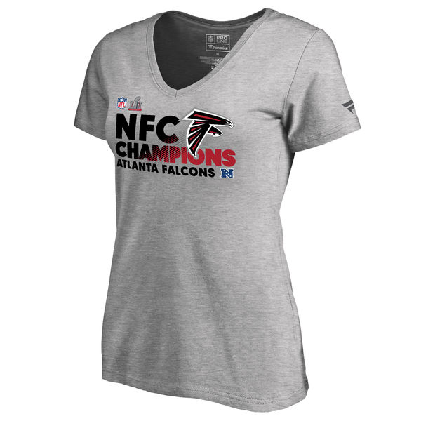 NFC Altanta Falcons Champions Women Grey T-Shirt