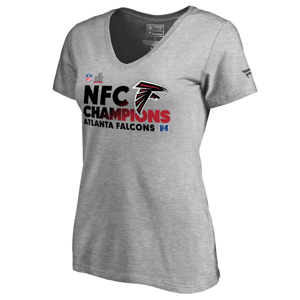 NFC Altanta Falcons Champions Grey Lady T-Shirt