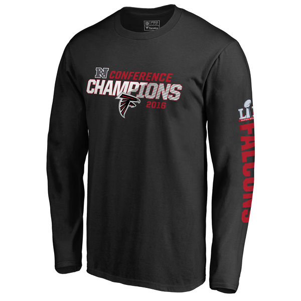 NFL Altanta Falcons Black Long Sleeve T-Shirt Superbowl