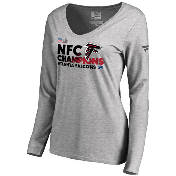 NFC Altanta Falcons Champions Grey Woman T-Shirt