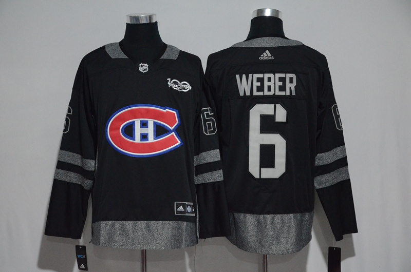 NHL Montreal Canadiens #6 Weber Black 100th Anniversary Jersey