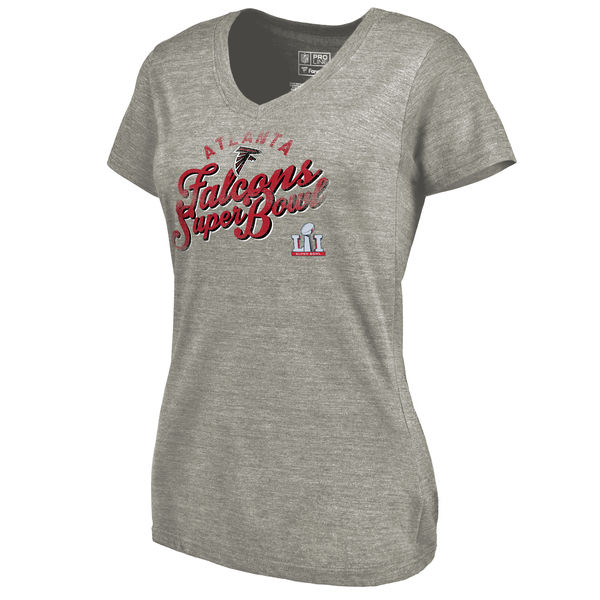 NFL Atlanta Falcons Grey Women Superbowl T-Shirt