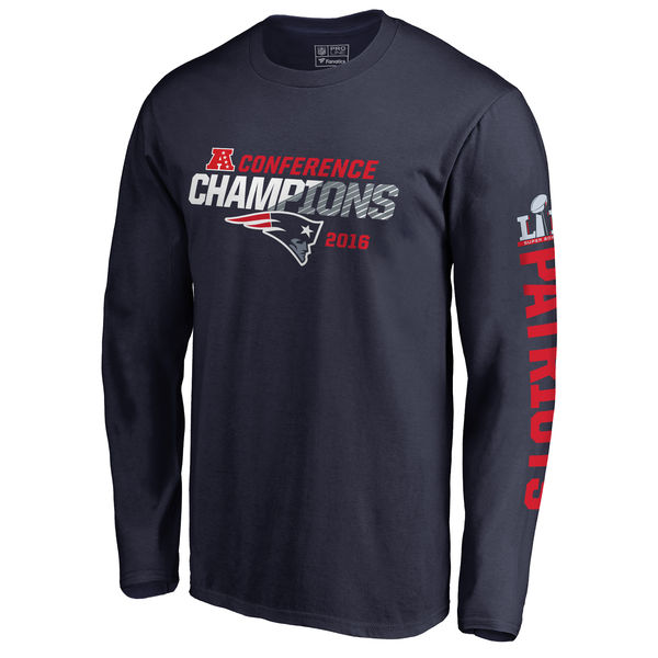 NFL New England Patriots Blue Long Sleeve Champion T-Shirt