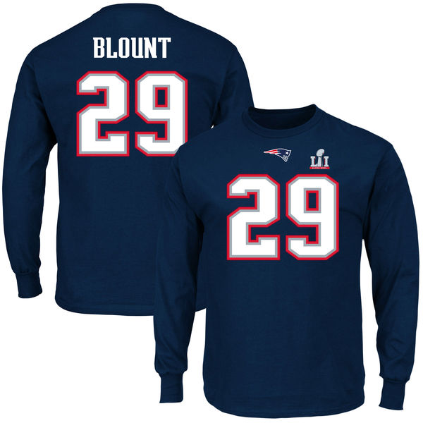NFL New England Patriots #29 Blount Blue T-Shirt