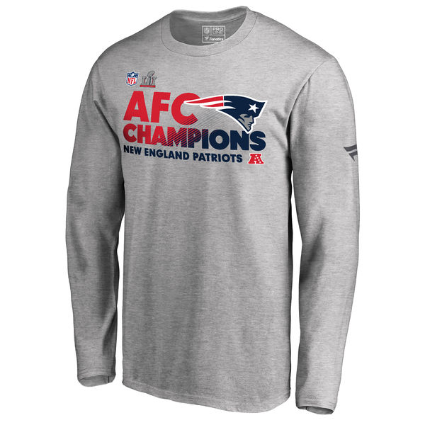 NFL New England Patriots Grey Long-Sleeve Champion T-Shirt