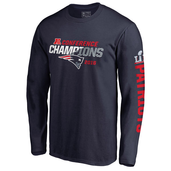 NFL New England Patriots Long Sleeve Champion Blue T-Shirt