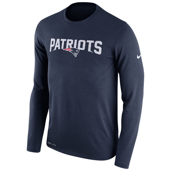 NFL New England Patriots Long Sleeve Mens Blue T-Shirt
