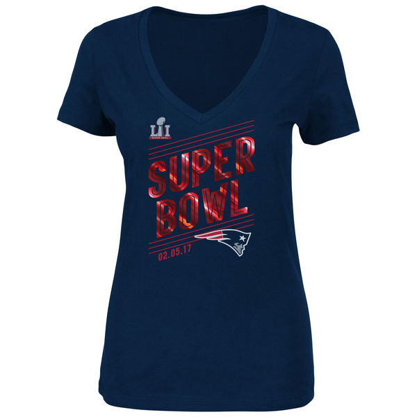 Womens NFL New England Patriots Super Bowl Blue T-Shirt