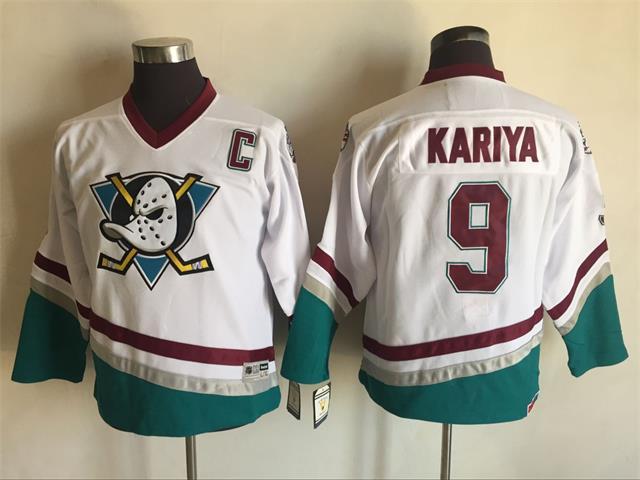 NHL Anaheim Ducks #9 Kariya White Kids Jersey