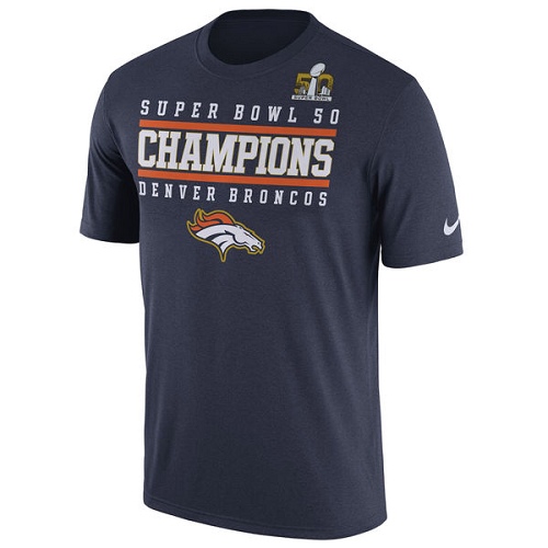 NFL Denver Broncos Nike Super Bowl 50 Champions Celebration Legend Performance T-Shirt - Navy