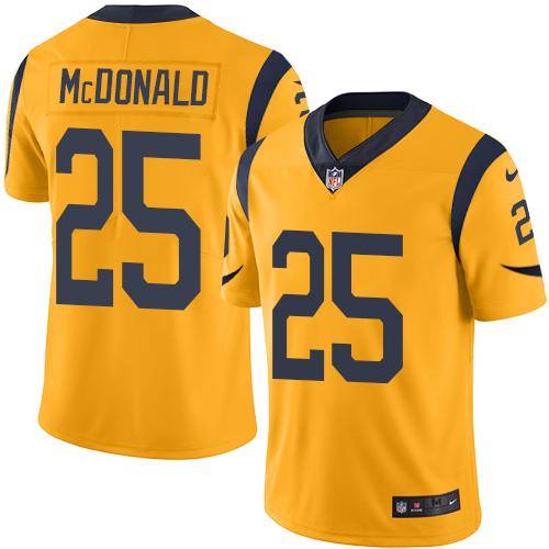 NFL Los Angeles Rams #25 McDonald Yellow Vapor Limited Jersey